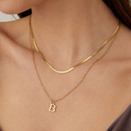 POWER WING Stainless Steel Necklace For Women Letter B Necklace Gold Necklace With Initial Funny Necklace Womens Necklaces Trendy