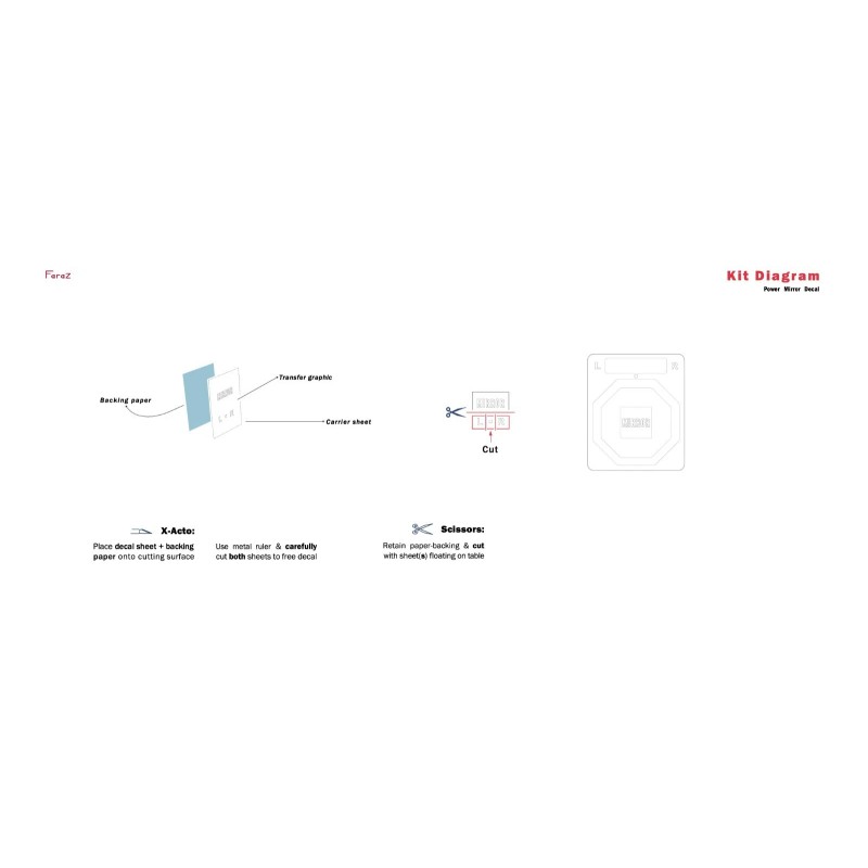 Toyota Power Mirror Switch Decal Kit
