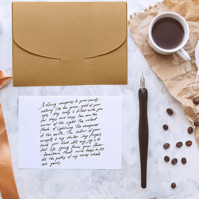 Youery 50 Pieces Kraft Paper Envelopes Postcard Envelope Creative Retro