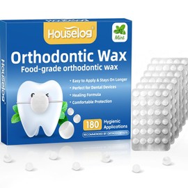Cera de ortodoncia para brackets - 180 puntos de cera dental microcristalina con aroma a menta, precortados y envueltos individualmente para mayor higiene, Invisible Comfort Shield
