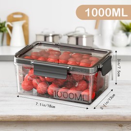 Airtight Meal Prep Containers, BPA-Free, Leak-Proof, Stackable Food Storage for Kitchen Organization, Lunch, Fruits, Fridge & Freezer Safe, Durable Containers with Lids (1000ml)