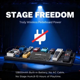 Solutek Rechargeable Guitar Pedal Power Supply | 12800 High-Current 2000mA 9V 12V 18V 5V for Pedal Board and More Devices | Compact Convenient Quiet Powerful Model PB-051