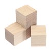 sourcing map 4pcs Wood Blocks, 2.8"x2.8"x2.8" Square Unfinished Wood Cube