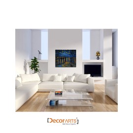 DECORARTS - Starry Night Over The Rhone by Vincent Van Gogh. Oil Painting Reproduction. Giclee Print on Canvas. Ready to Hang Wall Art for Home and Office Decor. 24x20