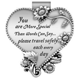 Aleiport Heart-Shaped Car Visor Clip, Driving Safety Prayer Religious Car Gifts for New Driver Teen Boys Girls Parent Family Friends, New Car Gifts