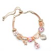 Rose Quartz Pink Women Girls Sparky Bangle Crystal Beads Bracelet