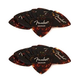 Fender Classic Celluloid Guitar Picks 351 Shape, Tortoise Shell, Heavy, (24-Pack)