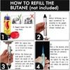 Butane Lighter,Refillable Torch Lighters Adjustable Jet Flame Butane Fuel Pen