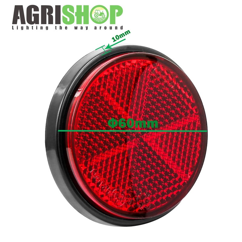 AGRISHOP 2x Red Reflectors Stick On Reflectors for Gate Post