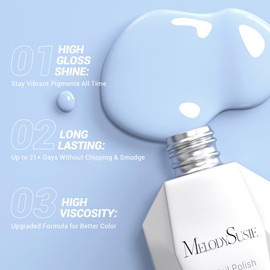 MelodySusie Thick Blue Gel Nail Polish,0.5fl oz Macaron Blue Color Soak Off UV LED Spring Summer Baby Blue Gel Polish Gift for Women Nail Art Manicure Salon DIY Nail Design Decoration at Home-253