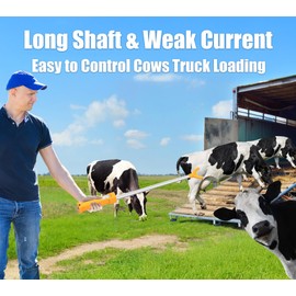 Cattle Prod Livestock Rechargeable Led Light, Waterproof Electric Cattle Prod for Dogs Hogs, Livestock Prod Portable for Goats, Cattle Prod for Cows, Cattle Prod Stretchable Shaft (35 Inch)