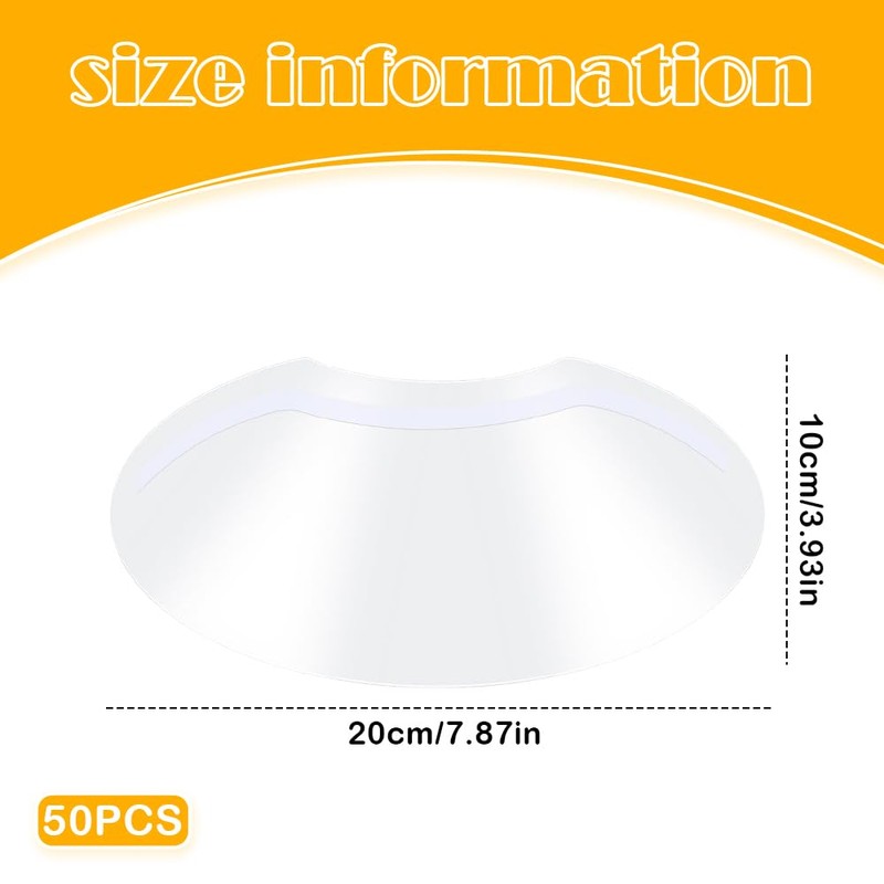 50-Pack Disposable Shampoo Eye Shields, Clear Protective Face Visors for