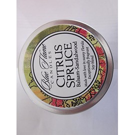 Citrus-Spruce Balsam-Sandalwood Blue Flame Candle (Soy-Blend Wax and Cotton Wick)