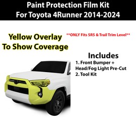 BOGAR TECH DESIGNS Front Bumper Paint Protection PPF Film Kit Cover Compatible with Toyota 4Runner 2014-2024, Clear Bra