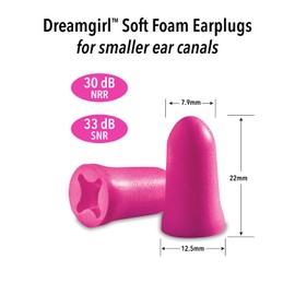 Mack's Mack's Dreamgirl Soft Foam Earplugs, 50 Pair, Pink - 30dB NRR, 33dB SNR - Small Ear Plugs for Sleeping, Snoring, Studying, Loud Events, Traveling & Concerts