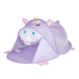 Heritage Kids Figural Unicorn Pop Up Portable Play Tent with Carry Case, 71" L x 35" w x 33" H, Purple