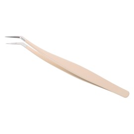 SAFIGLE Eyelash Extension Tweezers Straight Curved Lash Applicators for Professional Use Lightweight Durable Beauty Tools for False Lashes Beige