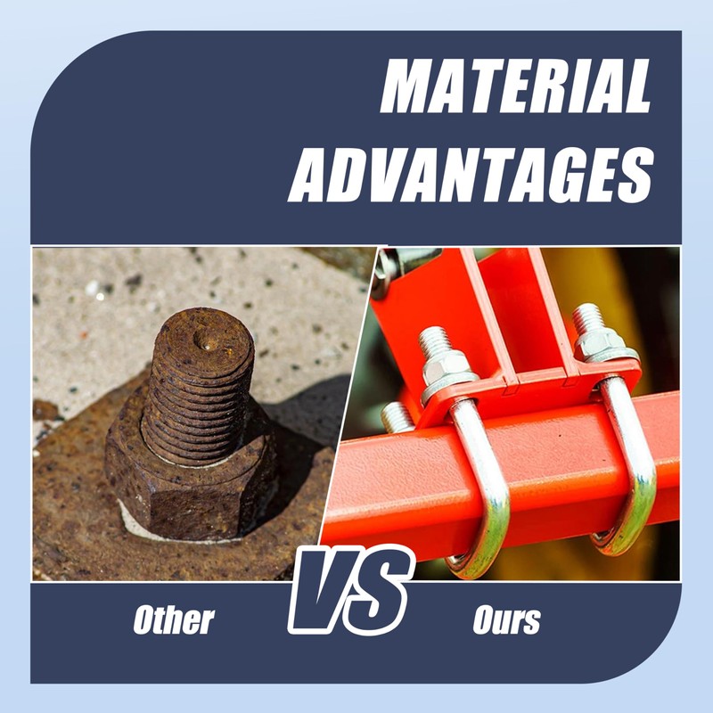 2 Sets M8 Square U-Bolts,u-Bolts 2.5 inch Wide,304 Stainless Steel