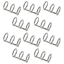FamGift Loose Leaf Ring, Set of 10, Hole Diameter 0.8 inches (20 mm), Binding, Vocabulary Book, Personal Organizer Ring, Document Storage, Removable, Easy to Use, File Organizer, Album (Silver)