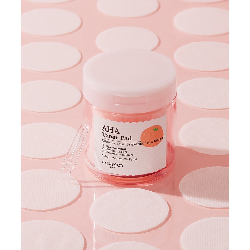 skin food [Skinfood] Pink Grapefruit Aha Smooth Skin Toner Pads