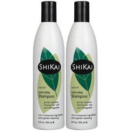 ShiKai Champú limpiador suave diario (12 onzas, paquete de 2) | Fórmula extra suave, baja en detergente | Con aloe vera para un cabello sano y brillan