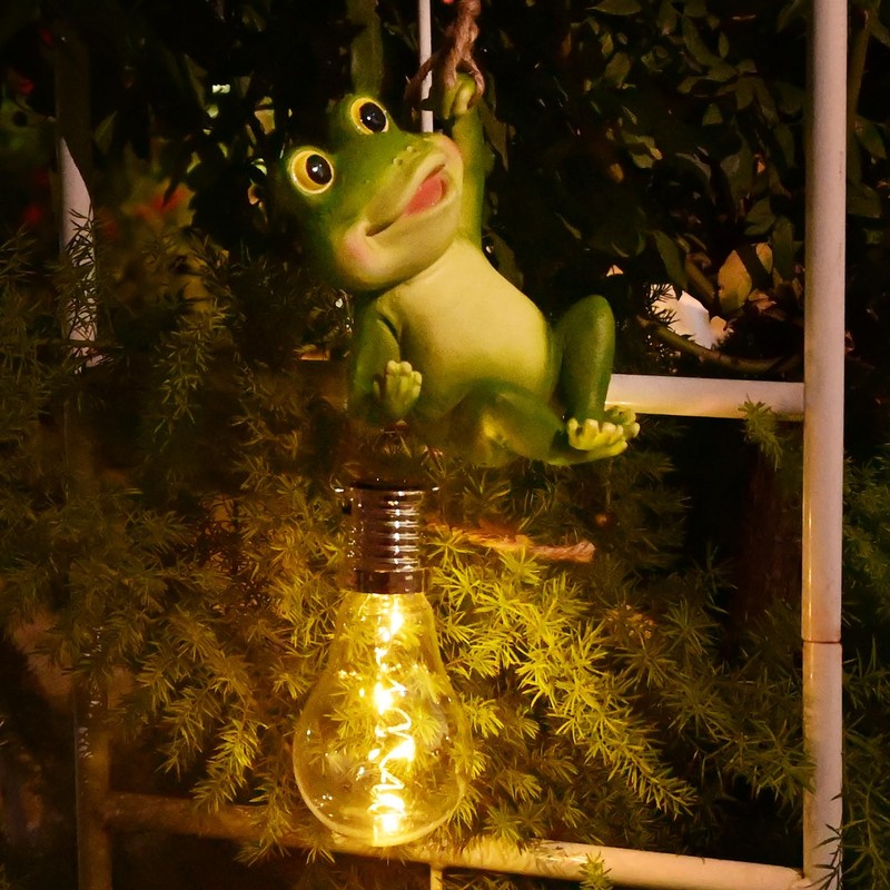 Juliahestia Solar Light Outdoor Frog Garden Decor Hanging Figurines Animals