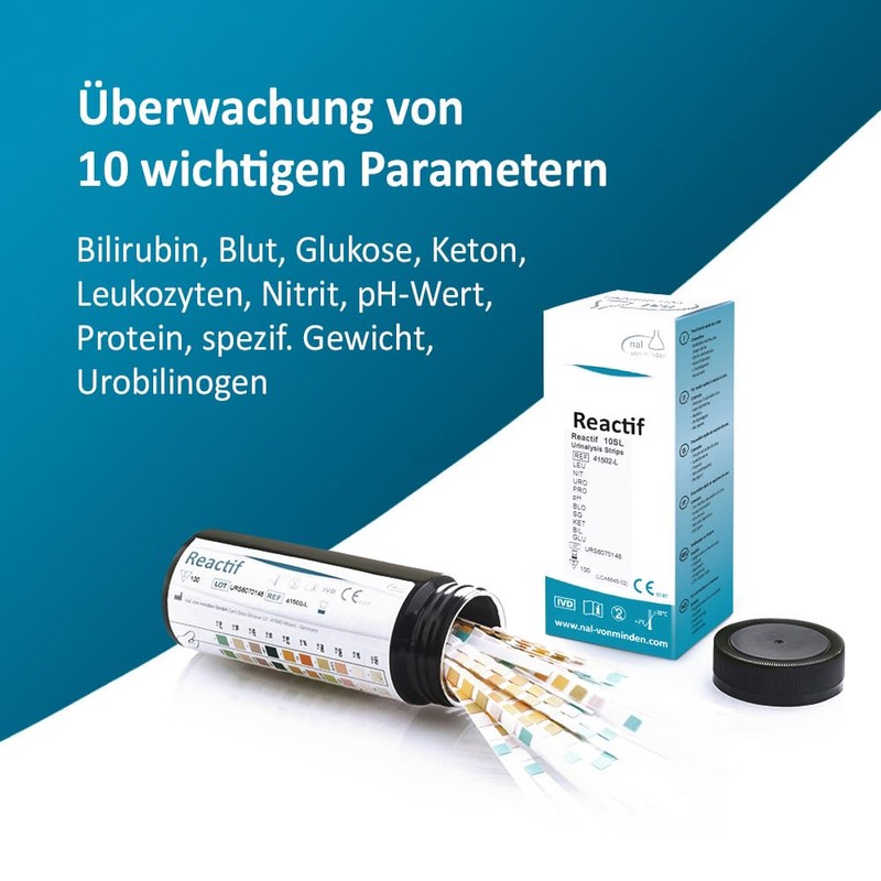 Reactif Health Test: Urine Test 10 Parameters - 100 Urine