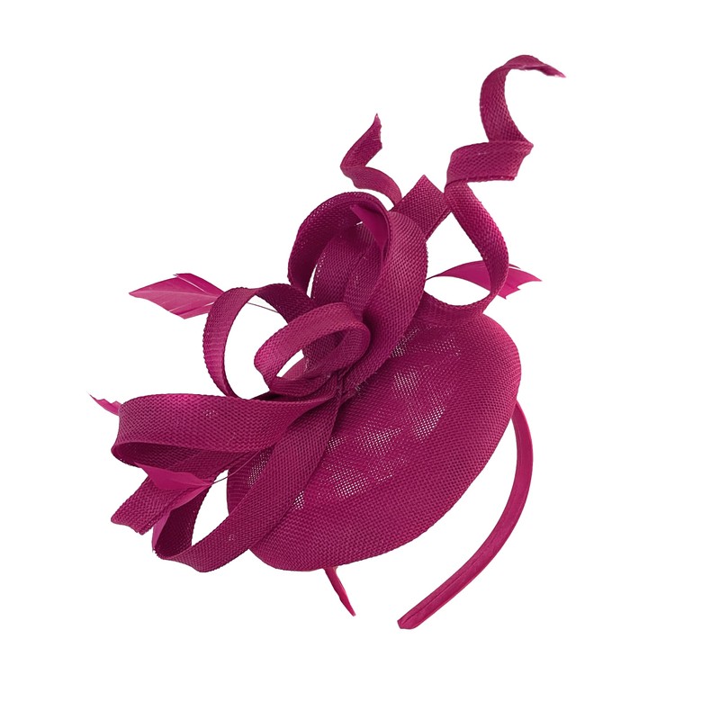 Caprilite Pillbox Swirl Loop Sinamay Headband Fascinator for Women Wedding