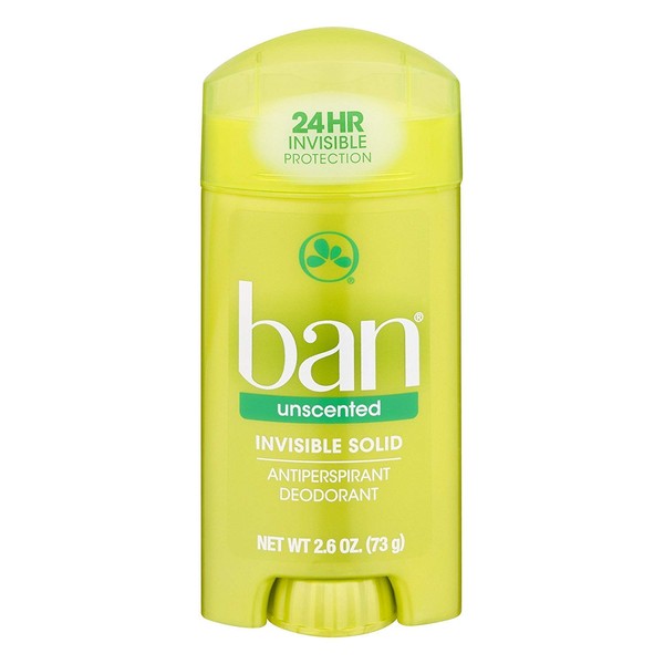 Ban Anti-Perspirant Deodorant Invisible Solid Unscented 2.60 oz (3 pack)