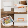 Plastic Storage Bins with Removable Tray and Lids 15 QT