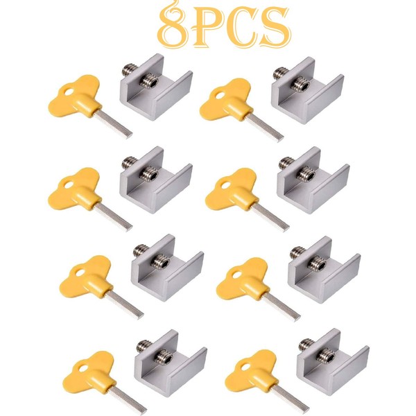 8 Pcs Adjustable Sliding Window Safety Lock with Safety Lock