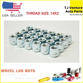 TJ 24 PCs Chrome 14X2 THREAD OPEN END BULGE ACORN LUG NUTS FORD F150