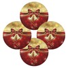 ALAZA Christmas Bells and Red Bow Round Placemats for Dining