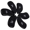 12pcs PU Leather Black Golf Club Head Cover Iron Head