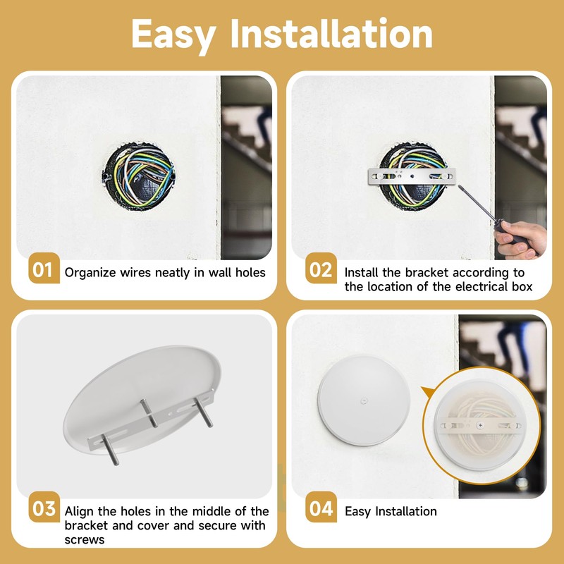 Ceiling Cover Plate,5 Inch Metal Blank Wall Plate Fits 3-1/4"