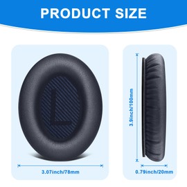 Vancle Replacement Earpads for Bose QuietComfort 35 & Quiet Comfort 35 II Headphones, Ear Pads Cushions with Soft Protein Leather and Noise Isolation Foam for Bose QC 35ii/35/25/15 QC2/Ae2 (Blue)