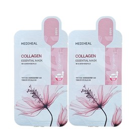 Mediheal Collagen Essential Mask 24ml 2 Sheets, Pack 1, 2 / 메디힐 콜라겐 에센셜 마스크 24ml 2장, 1개입, 2개