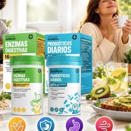 Probióticos Con Fibra Prebiótica 120 Cápsulas En Dos Frascos