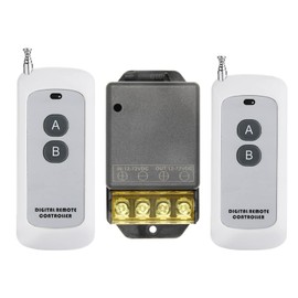 QIACHIP Wireless Remote Control Switch,DC 12V 24V 36V 48V 72V 30A Relay RF On Off Security Switch with 648 Ft Long Range for Heaters,Pump,Light, Compressor