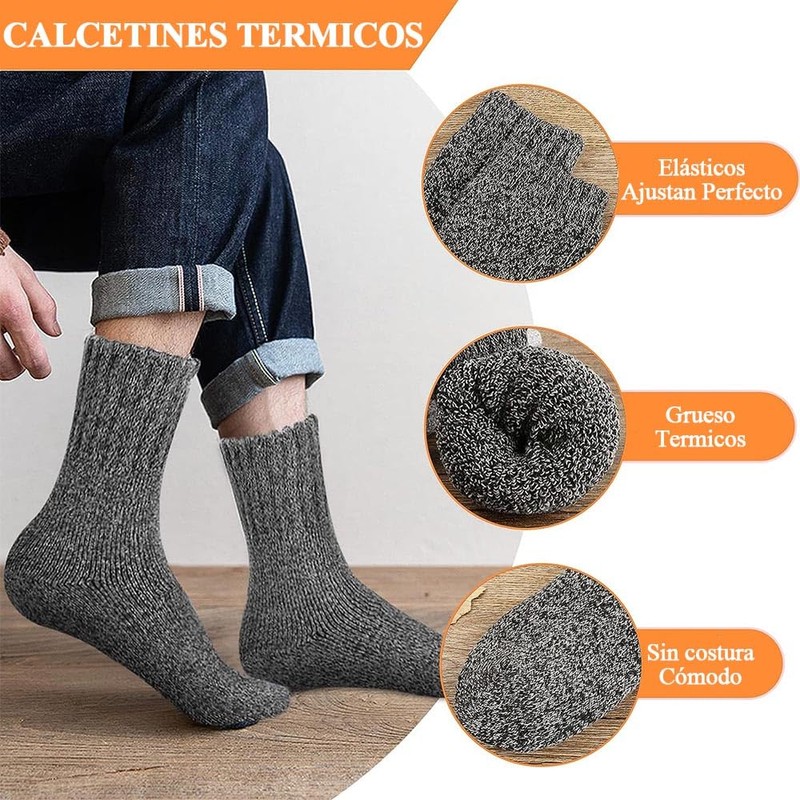 SPDCOW 5 Pares Calcetines Hombre y Muje Invierno,Calcetines Termicos,Calcetas Térmicos