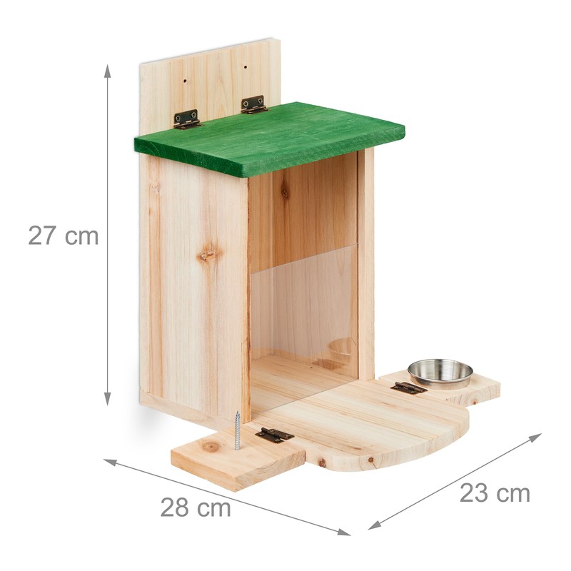 Relaxdays 1 x Wooden Squirrel Feeder with Corn Cob Holder