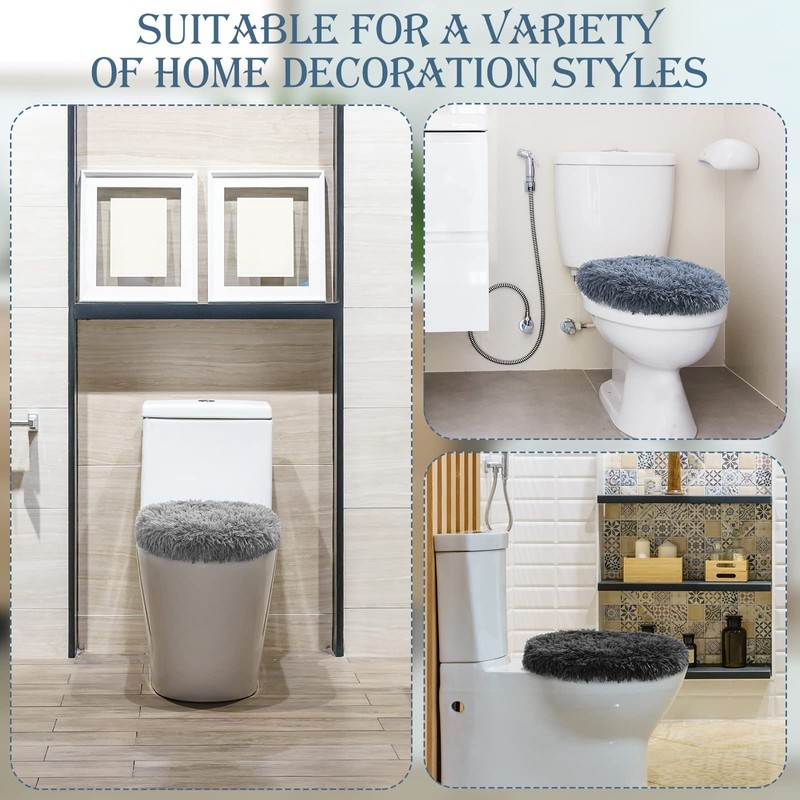 Kingdder 3 Pcs Toilet Lid Cover for Bathroom, Machine Washable,