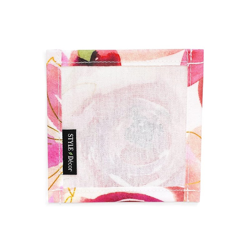 Style Decor W3001110 Coasters, Laminate, Stylish, Fabric, Set of 4,