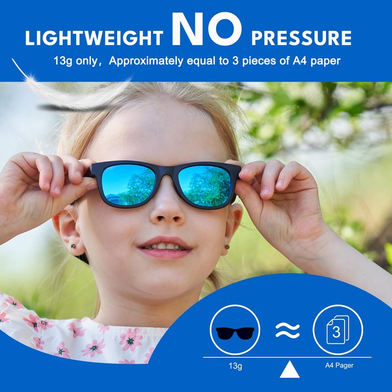 HXS 2-Pack Polarized Toddler Sunglasses with Strap for 2-4 Year