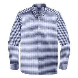 vineyard vines Men's On-The-Go Nylon Gingham Shirt, Blue Blazer Plaid