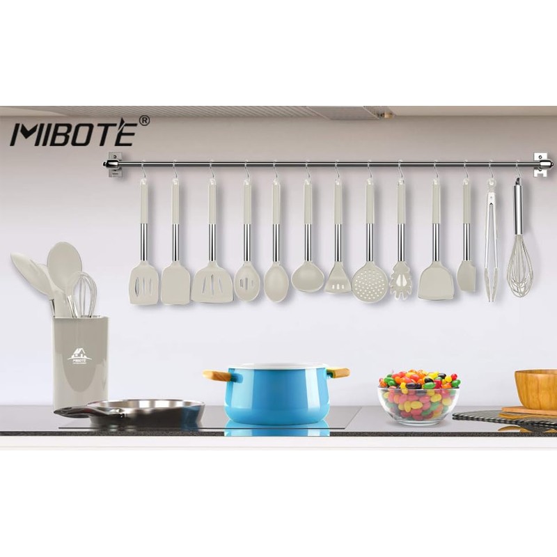 Silicone Kitchen Cooking Utensil Set, Silicone Kitchen Spatula Utensils Set