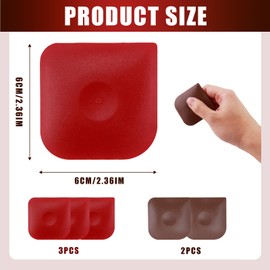 5Pcs Pan Scrapers Plastic Scraper Tool Easy Clean Non-Sticky Flexible Dough Cutter Non Scratch Dish Scraper for Home Kitchen Commercial Cleaning Tools and Soft Food Cutting (2Pcs Brown*3Pcs Red)