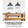 ELYONA Industrial Pendant Light 12" Hammered Metal Dome Hanging Lamp