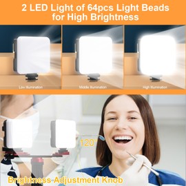 Helivivfy Dental Photography Aid,Dental Filling Light,Oral Cell Phone Camera Fill Light Brightness,Led Video Light Studio Lighting Kit for Home Clinic Hospital