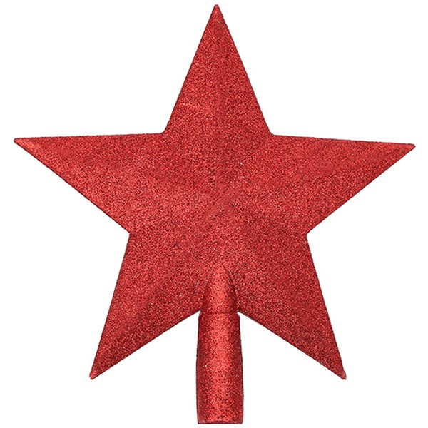 15CM Red Star Tree Topper Christmas Tree Decoration Glitter Tree